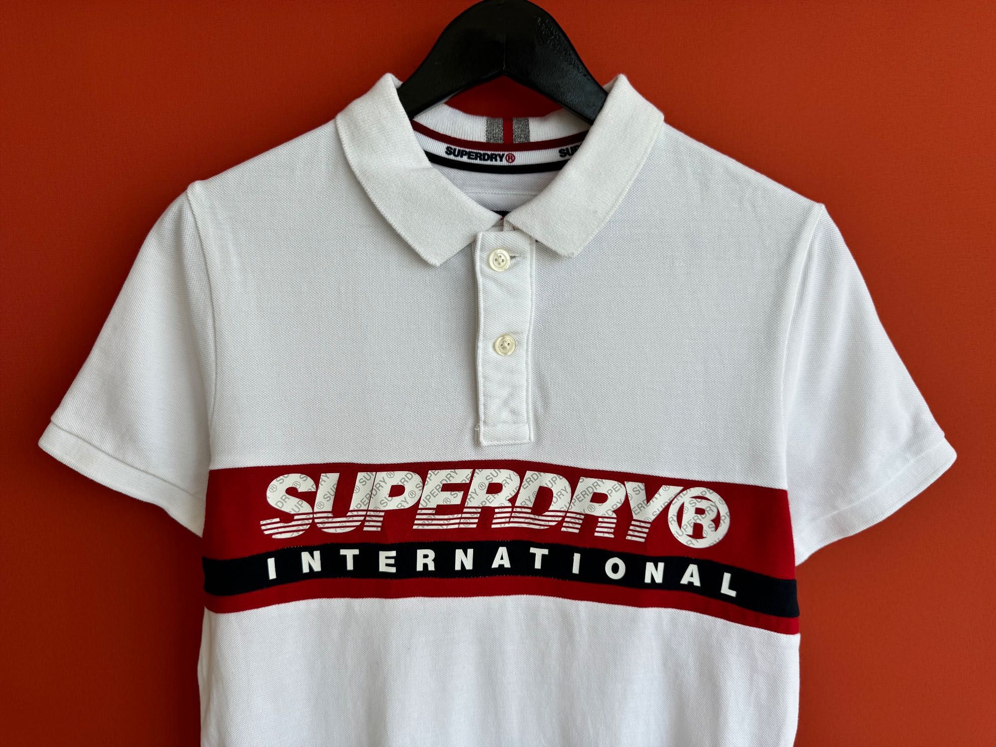 Superdry чоловіча футболка з воротником комірцем поло розмір S