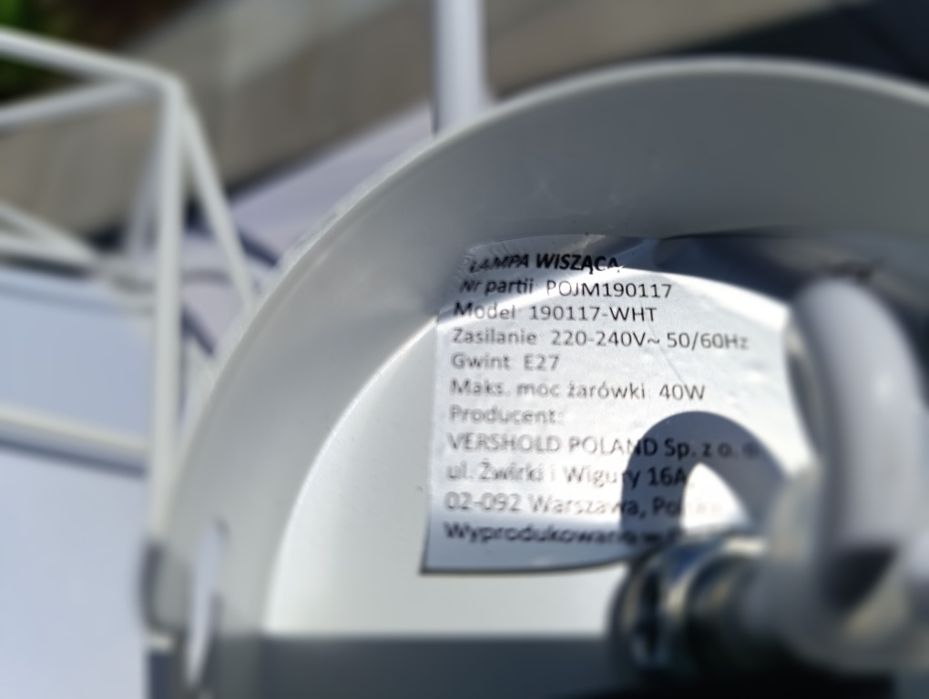 Lampa wisząca "diament" biała