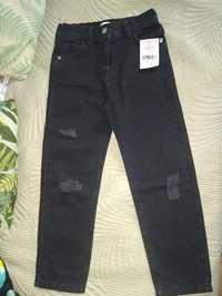 Spodnie czarne jeansowe 7-8 lat - nowe