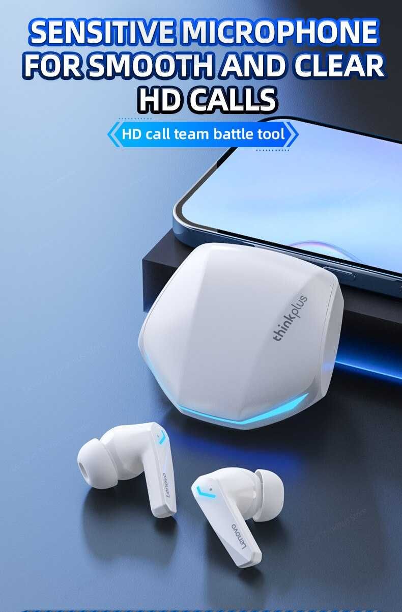 Lenovo Gm2 Pro bezprzewodowe douszne słuchawki PL Białe