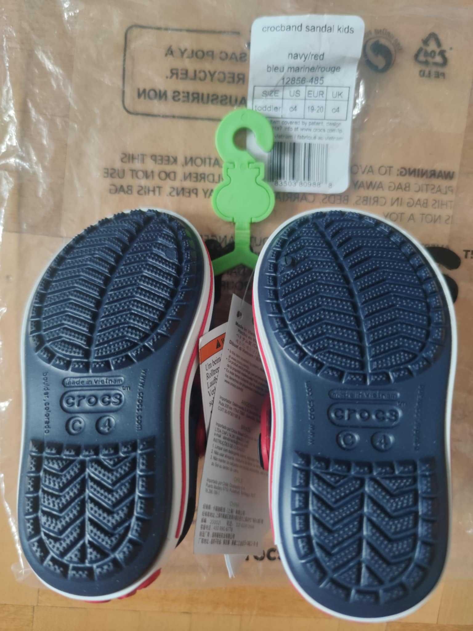 crocs Sandałki Dziecięce Crocband 12856 Rzep navy/red 19-20