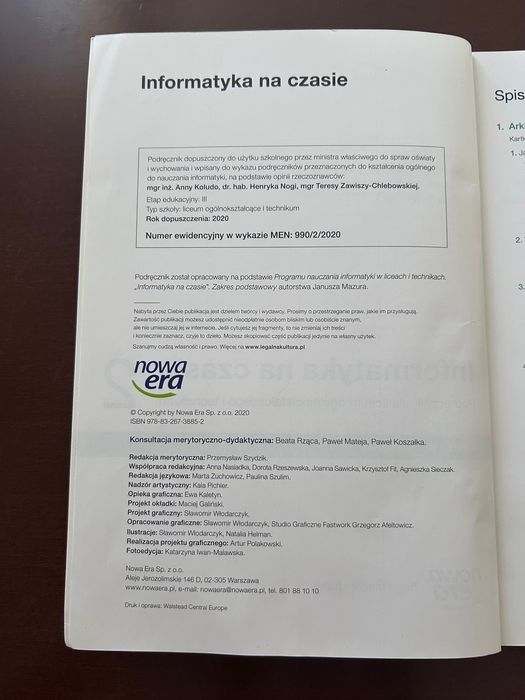 Informatyka na czasie 2. Zakres podstawowy Nowa Era.