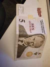 Nota de 5 liras turcas