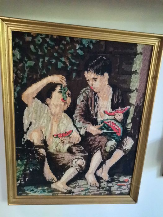 Stary obraz haftowany