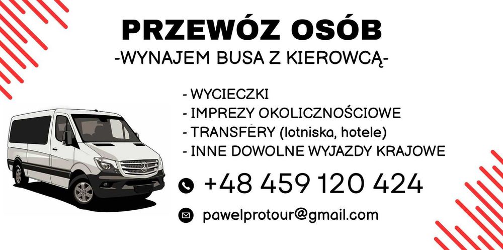Przewóz osób - Wynajem busa z kierowcą
