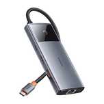 Hub Usb 6w1 Baseus Metal Gleam Series Ii Usb-a/usb-c/usb-c Pd/hdmi/rj4