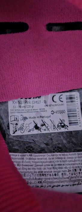 Capacete criança rosa