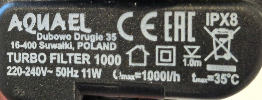 Filtr aquael turbo filter 1000 z deszczownicą