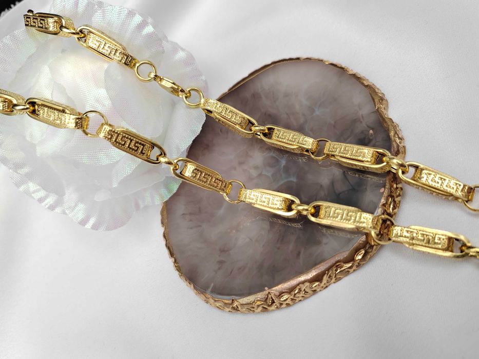 NOWY Złoty Łańcuch Grecki 68cm / Złoto 585