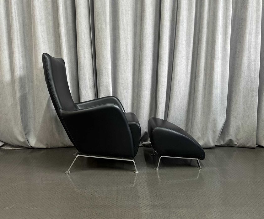 Шкіряний комплект крісло+пуф/шкіряне м'яке крісло/шкіряні крісла/меблі