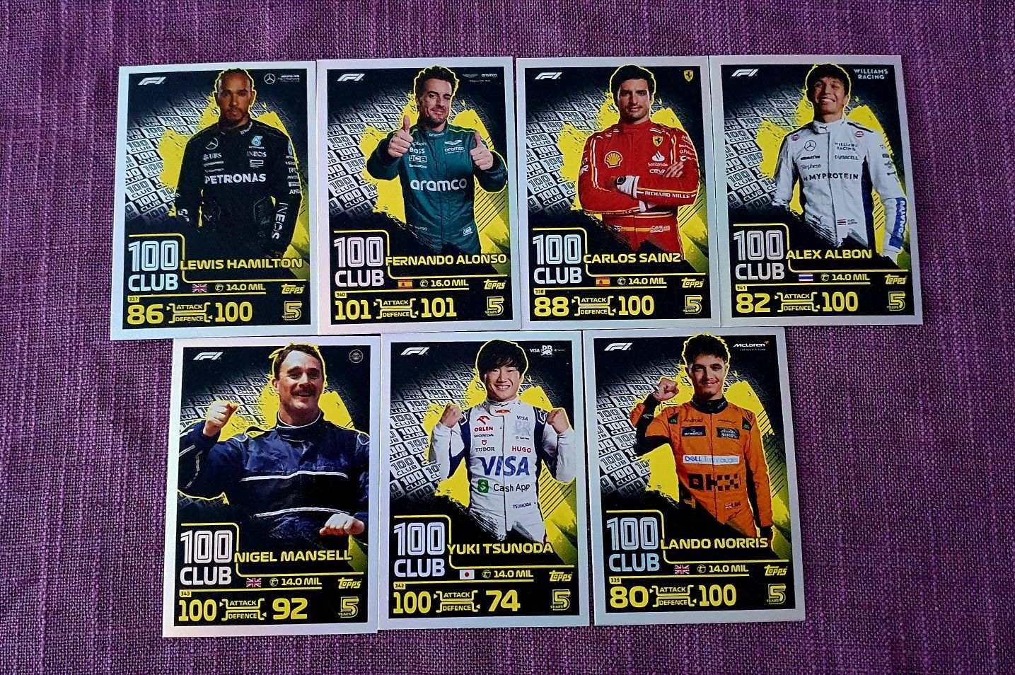 F1 - Karty F1 Topps Turbo Attax 2024 Gladiator, 100 Club, Legend, LE