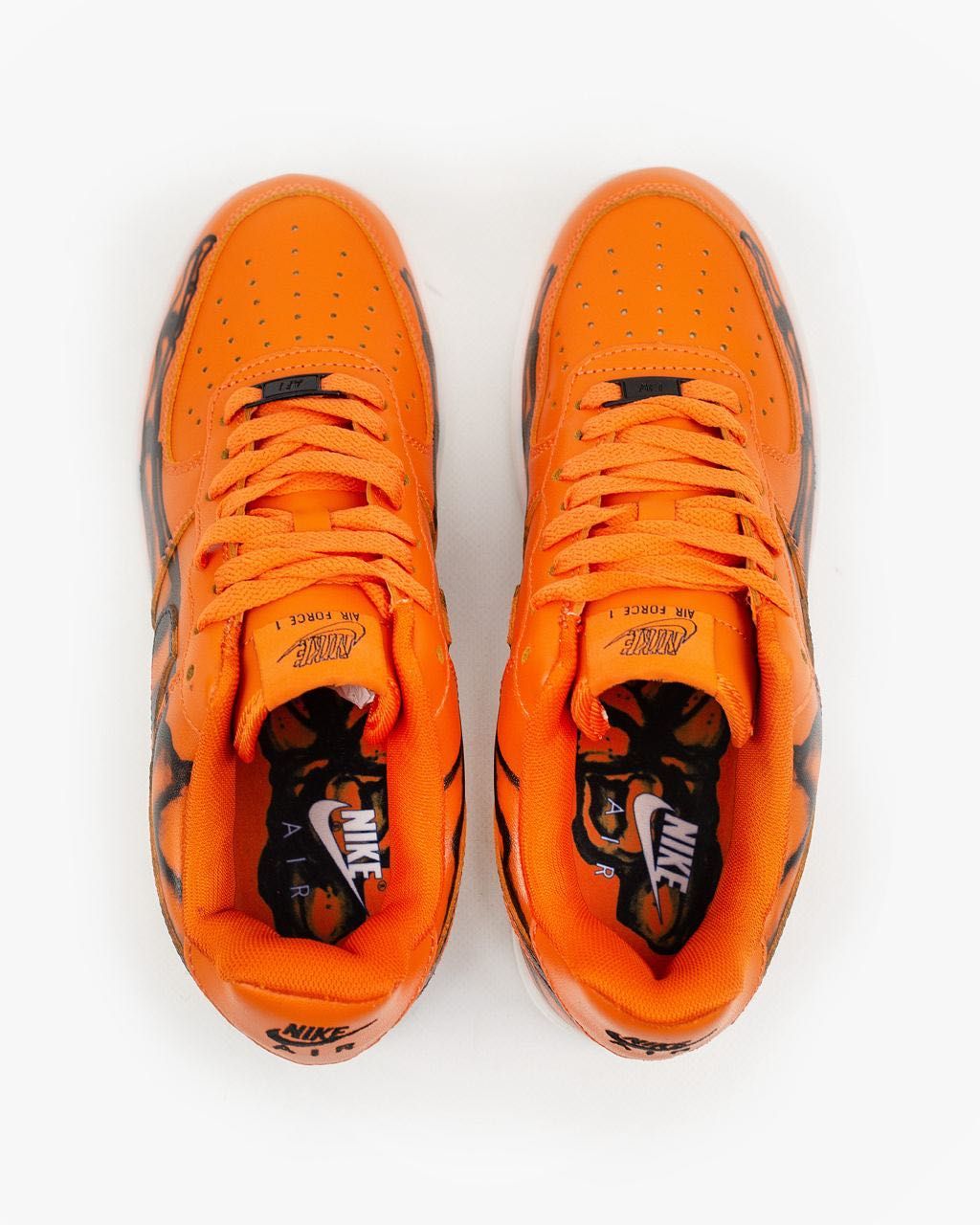 Мужские кроссовки Nike Air Force 1 Skeleton Orange. Размеры 41-45