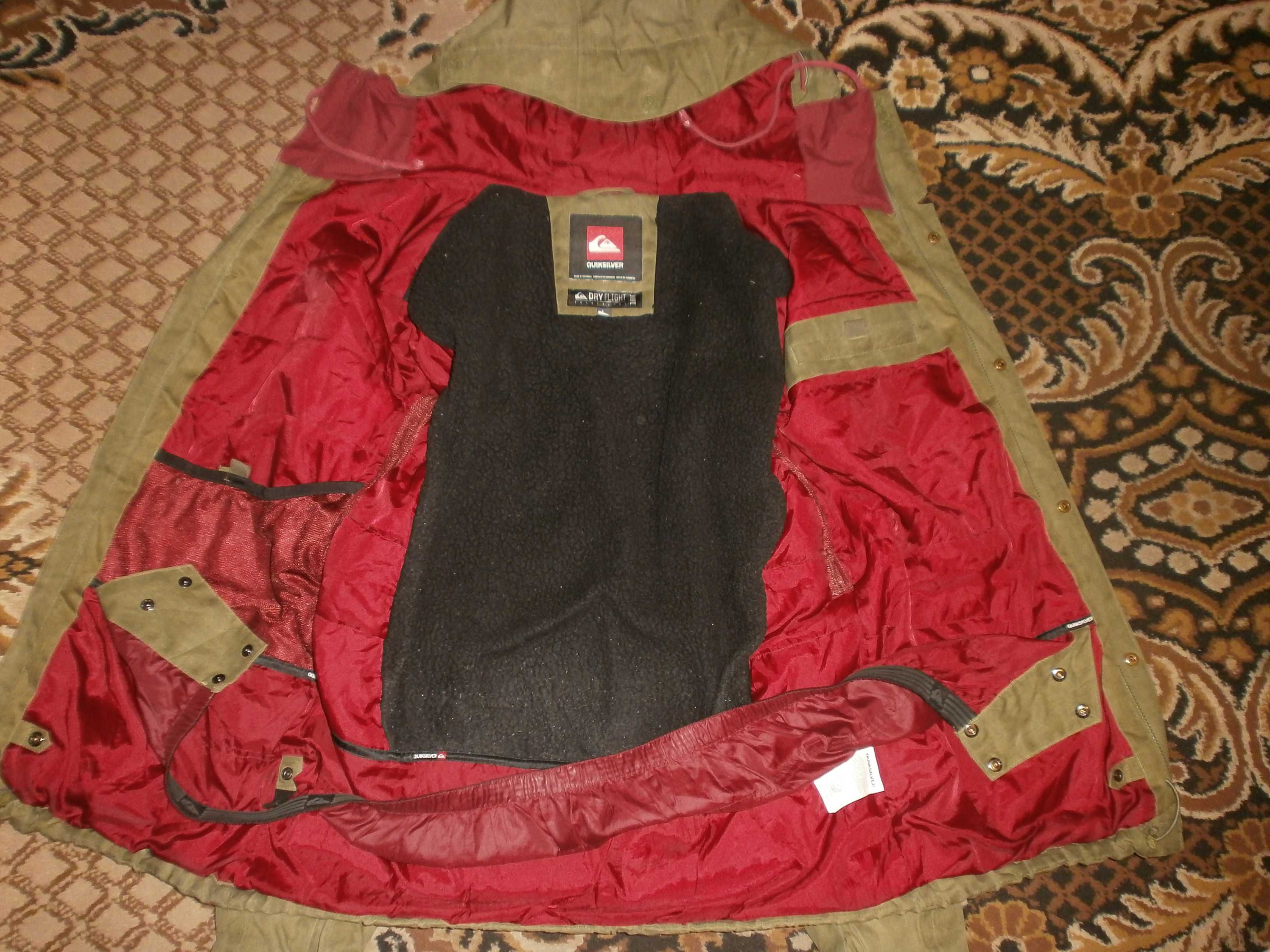 Куртка парка QuikSilver, Indonesia, олива, разм. L, наш 56. ПОГ-66 см