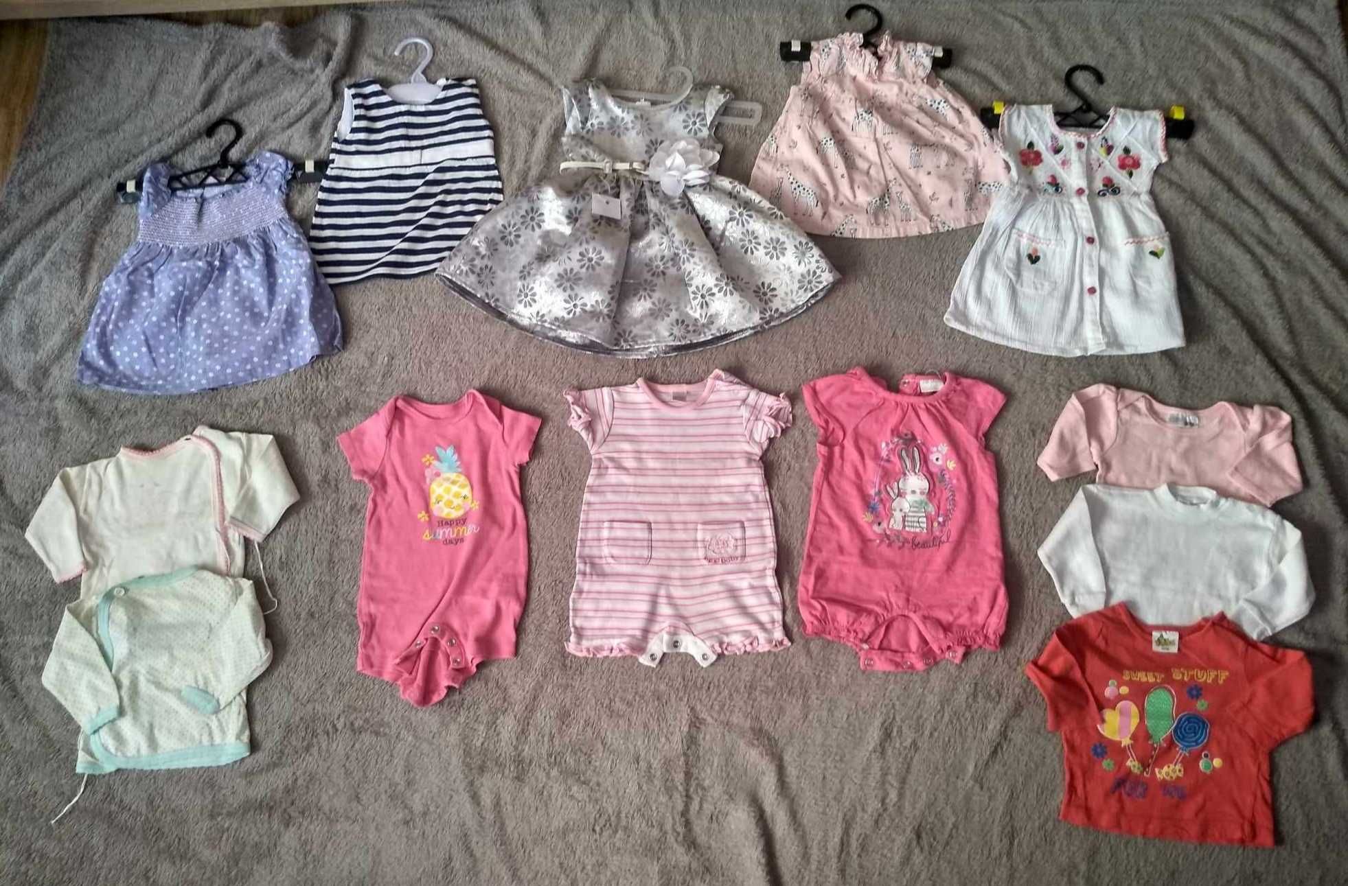 Ubranka niemowlęce dziewczęce rozmiar 62-68