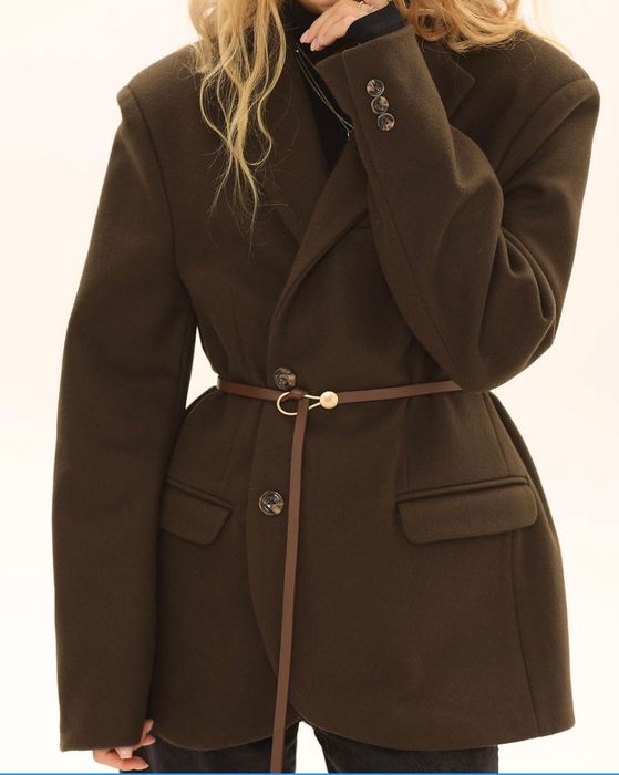 Трендовый пиджак пальто шоколадного цвета