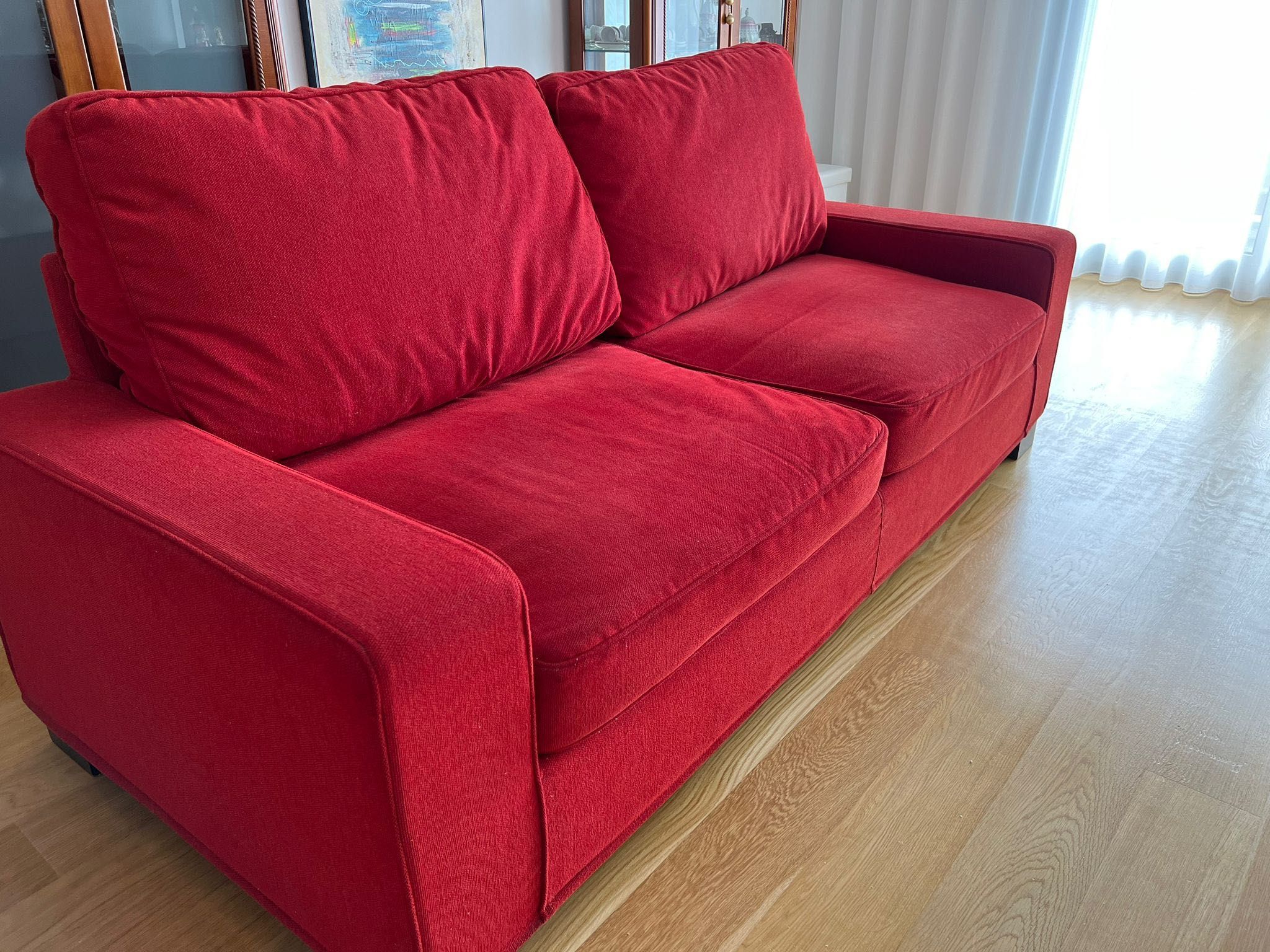 Sofá Induflex Vermelho 3 lugares Novo