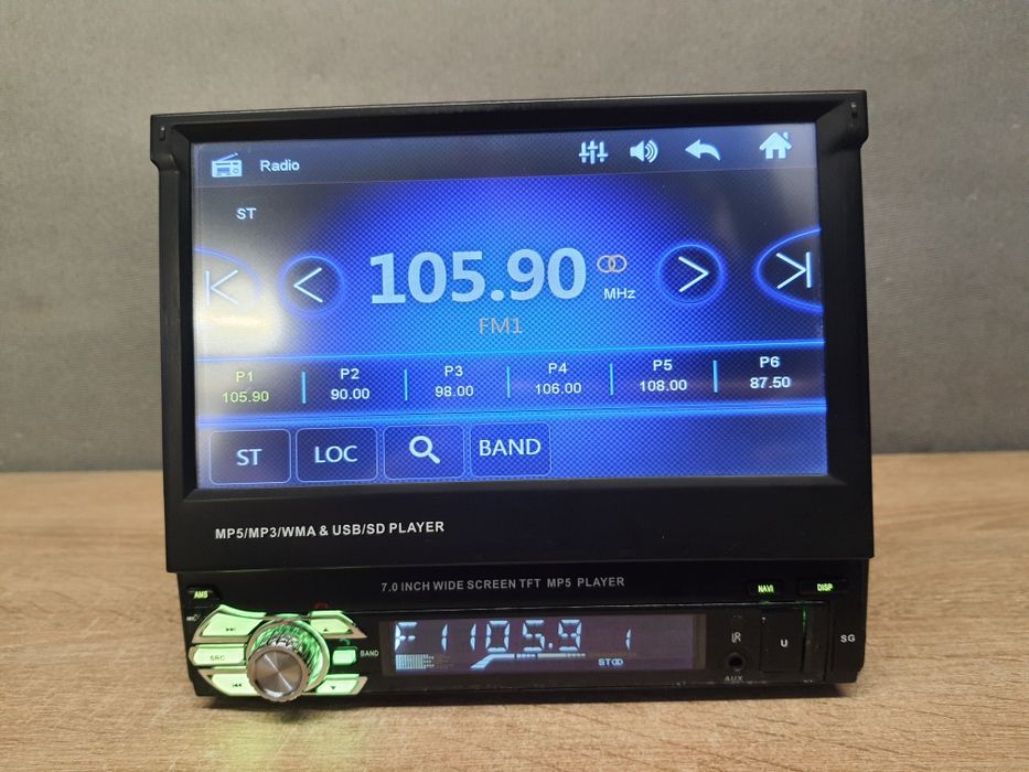 Radio Samochodowe wysuwany ekran Nawigacja USB, AUX, Bluetooth, kamera