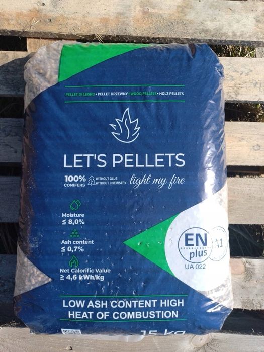 Pellet Lets PELET Drzewny z CERTYFIKATEM - prawie tona ! 18 MJ !