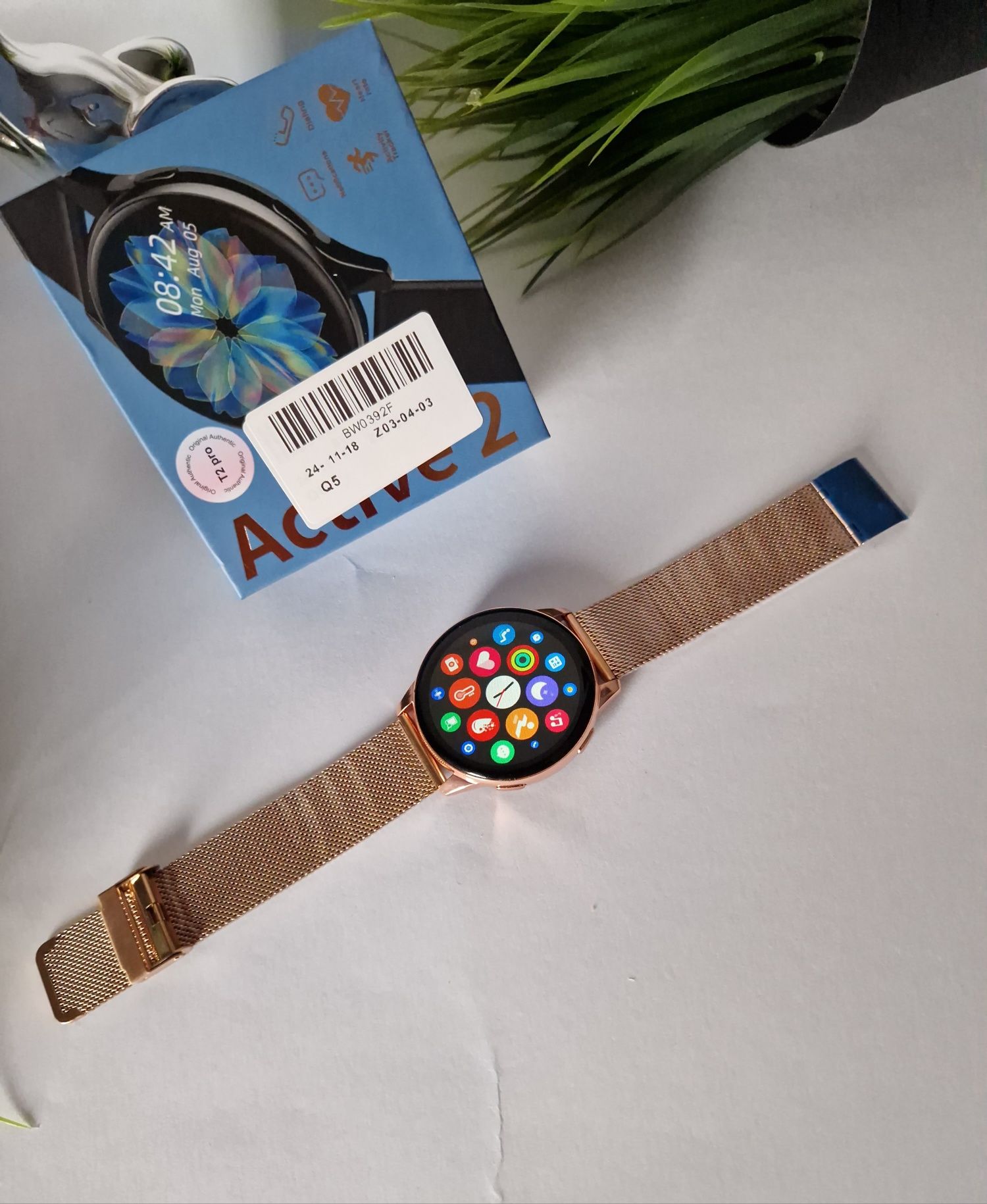 Smartwatch komplet nowy, złoty