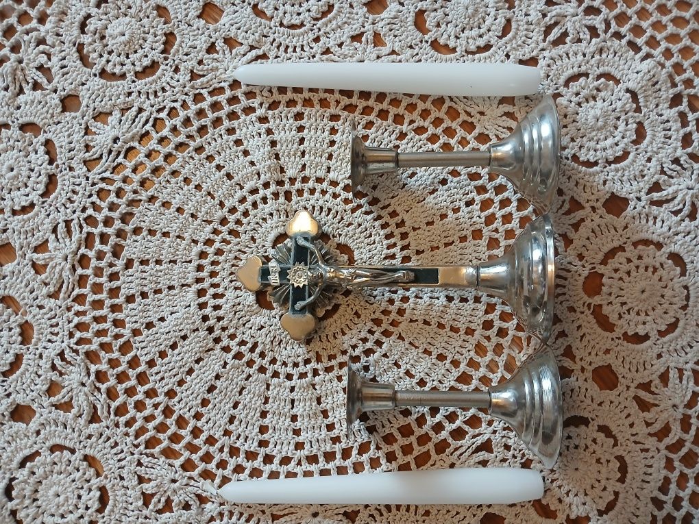 Lichtarze kolędowe z krzyzykiem