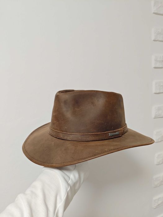 Minnetonka USA ковбойський капелюх L / M чоловічий шкіряний коричневий