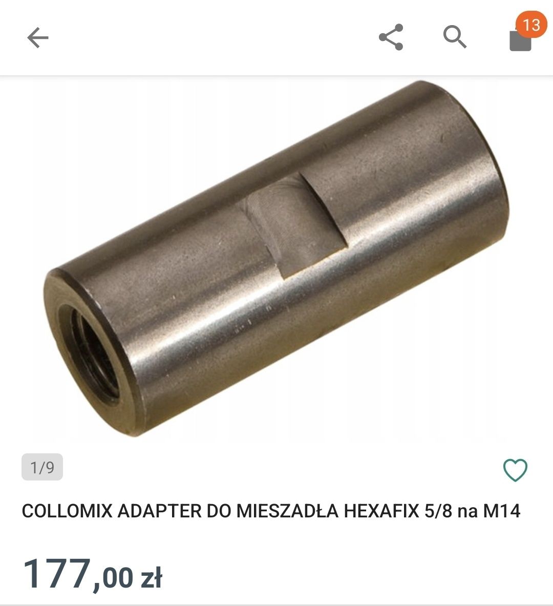 Złącze z hexafix na M14 mieszarka Collomix makita adapter mieszadła