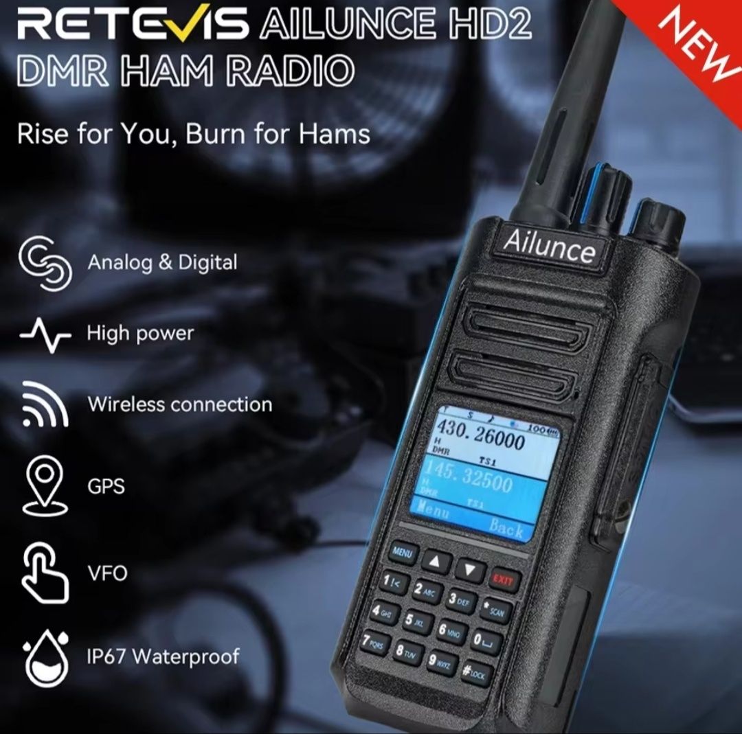 Retevis HD2 DMR GPS Портативная Двухдиапазонная Рация / Радиостанция