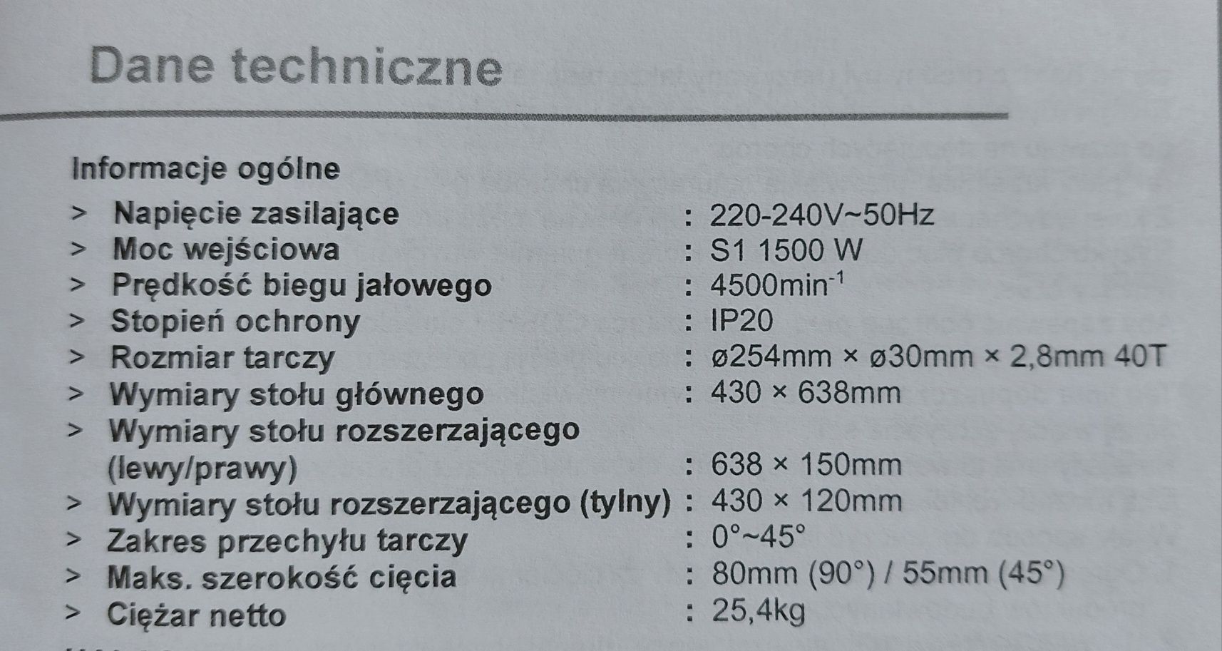 Pilarka stołowa 1500W