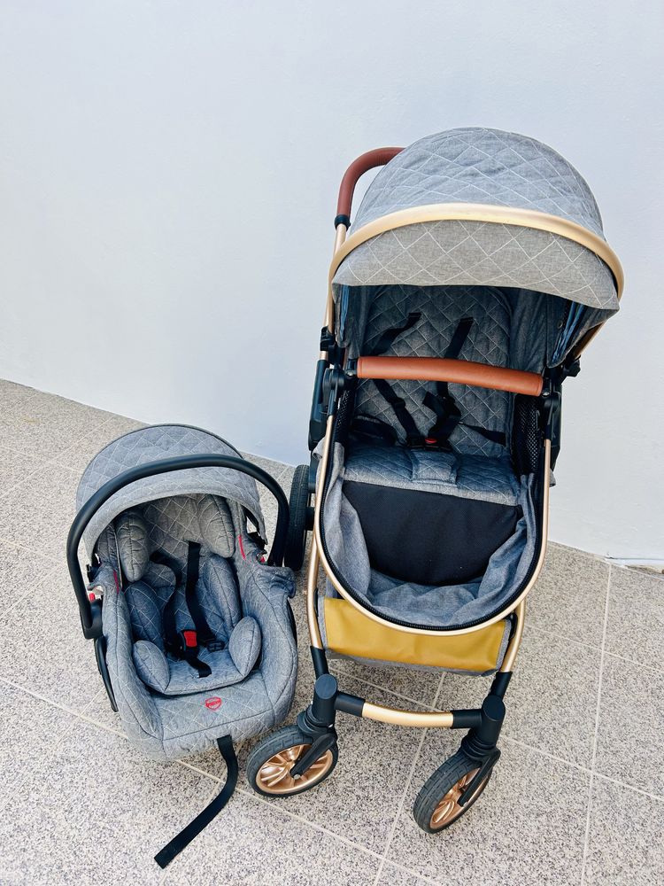 Carrinho de bebé com três peças