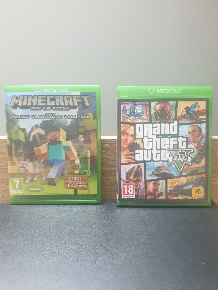 Gry xbox one S (Minecraft, Gta 5)