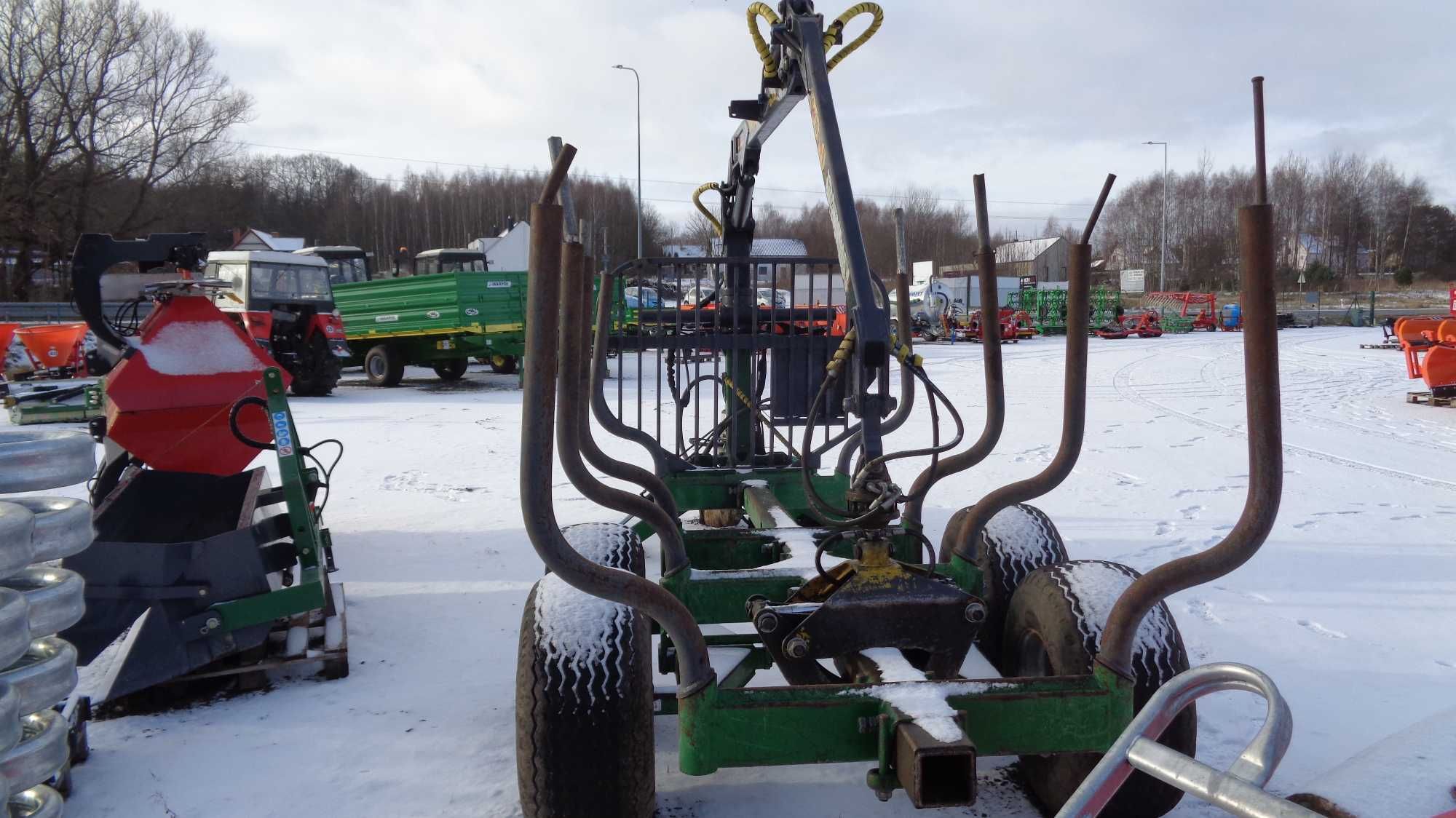 Przyczepa leśna Farma 7 T żuraw 4,6 m
