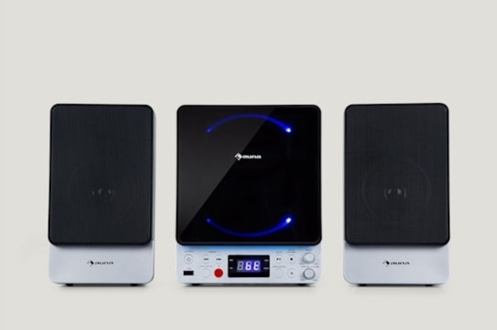 Auna mikro wieża bluetooth CD  USB AUX  podswietlanie radio pilot