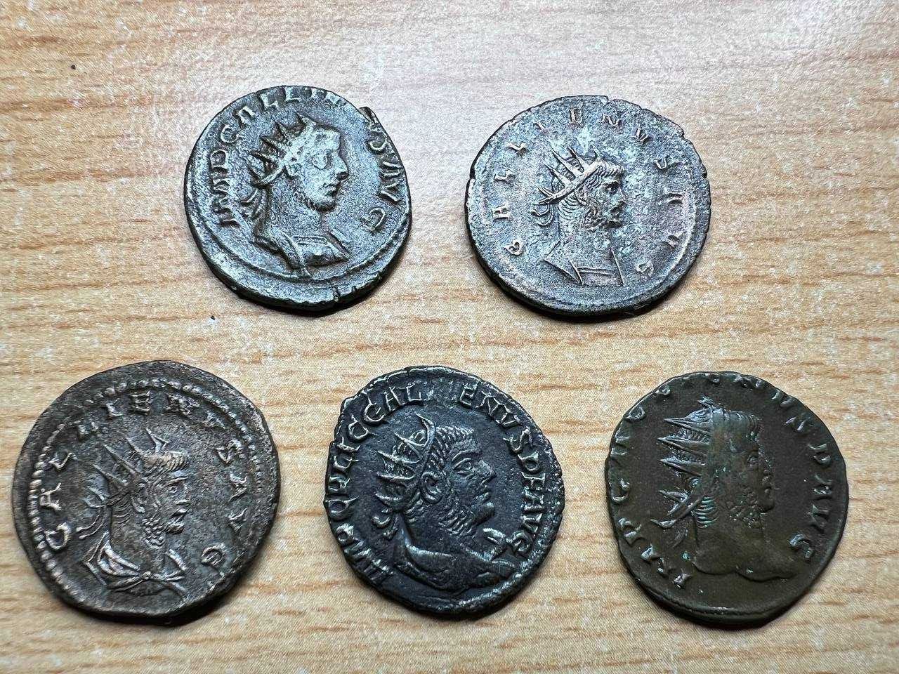 Лот из 5 Античніх римских монет, (Имп. Галлиен)