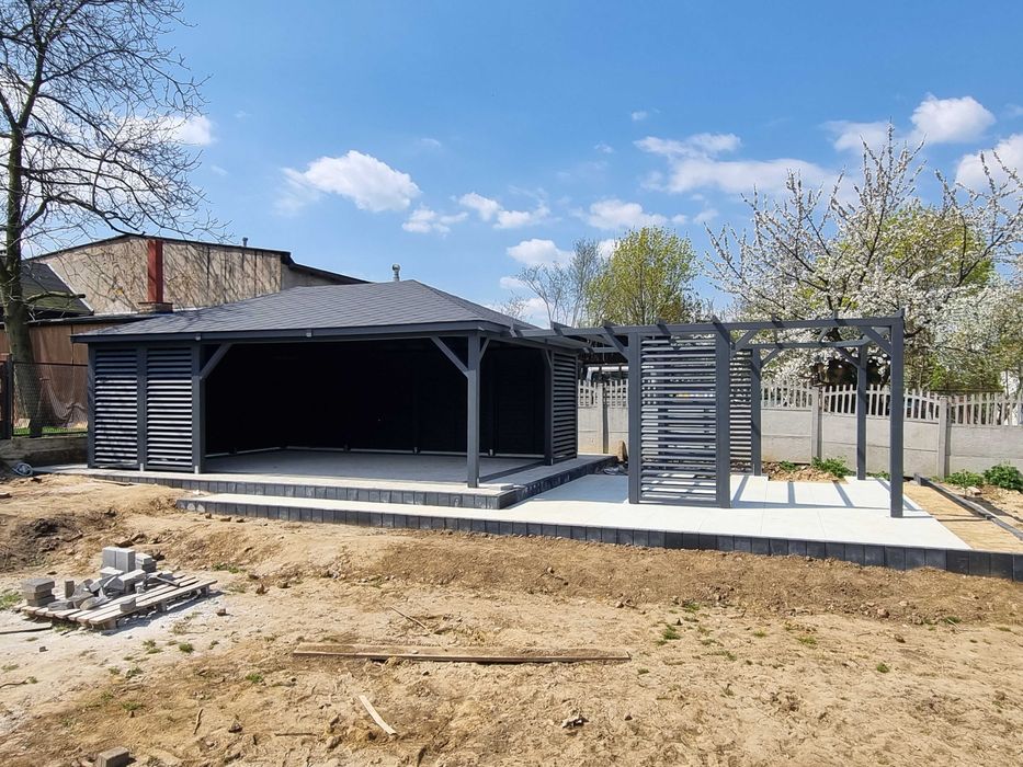 Altana ogrodowa 5 x 7 + pergola domek narzędziowy altanka PRODUCENT