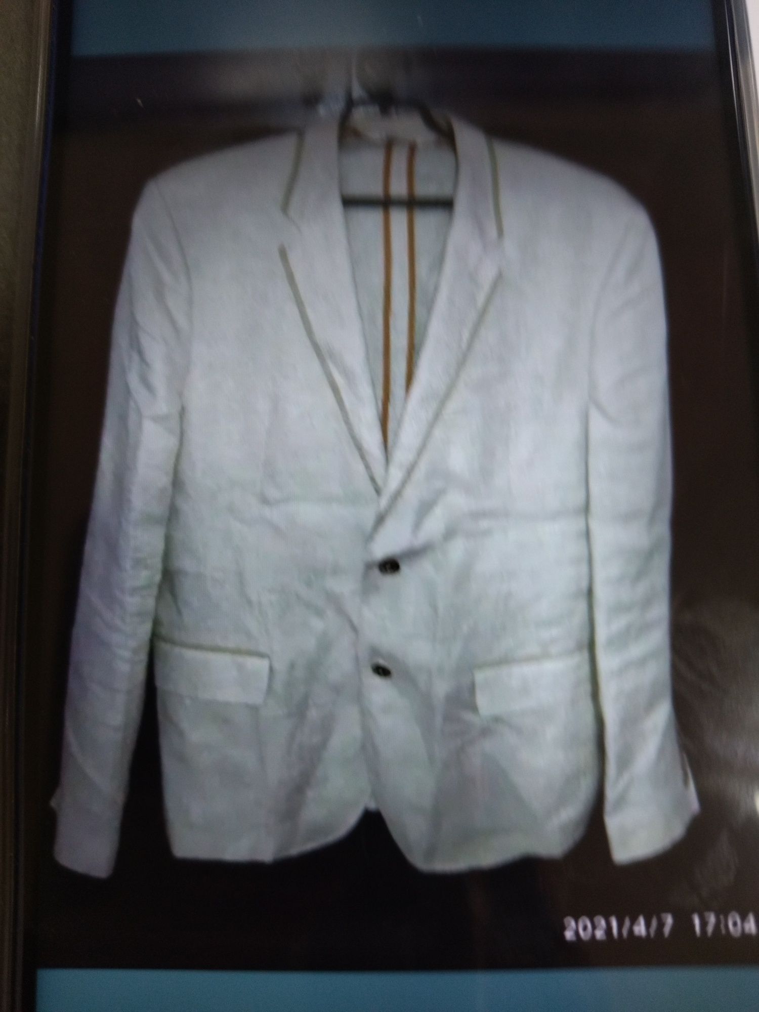 Стильный, лёгкий пиджак Zara Man Marocco. 54 размер. Лен