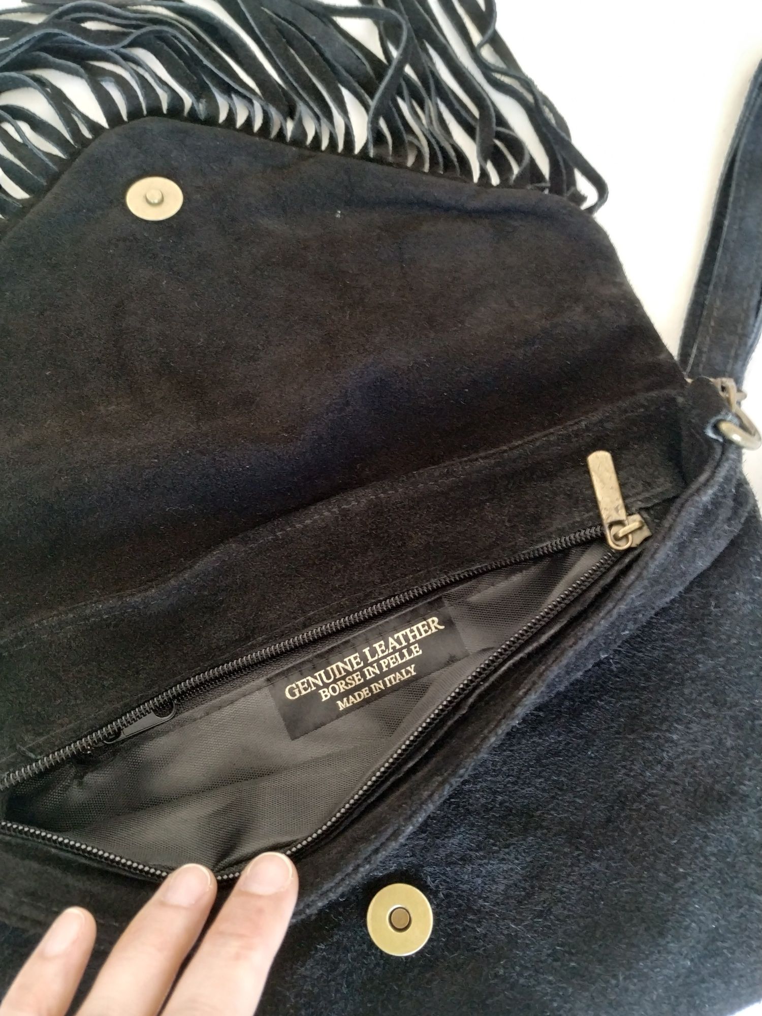 Mala/pochete nobuck preta