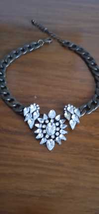 Vintage Modny łańcuch z kryształkami -