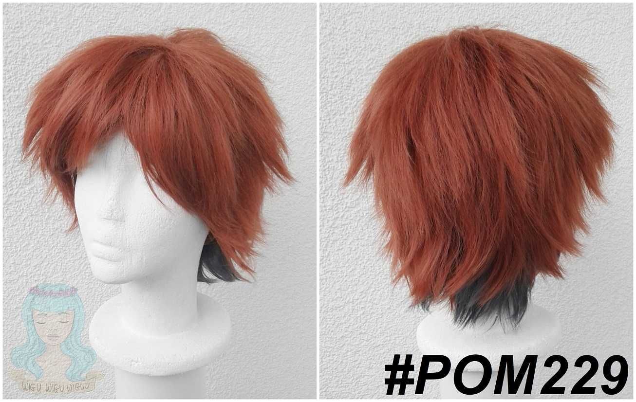 Peruka ruda krótka męska cosplay wig Ace Trappola Twisted Wonderland