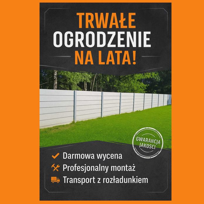 SOLIDNE Ogrodzenie betonowe -PODWÓJNIE ZBROJONE  -Ogrodzenia PRODUKCJA