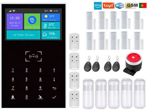 Alarme Casa Tuya Alexa sem Fios GSM/WiFi Android/iOS PT (NOVO)