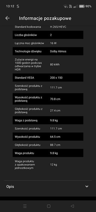Zamienię TV UD 50" na 3 grzejniki (najlepiej aluminiowe 100cm szerokoś