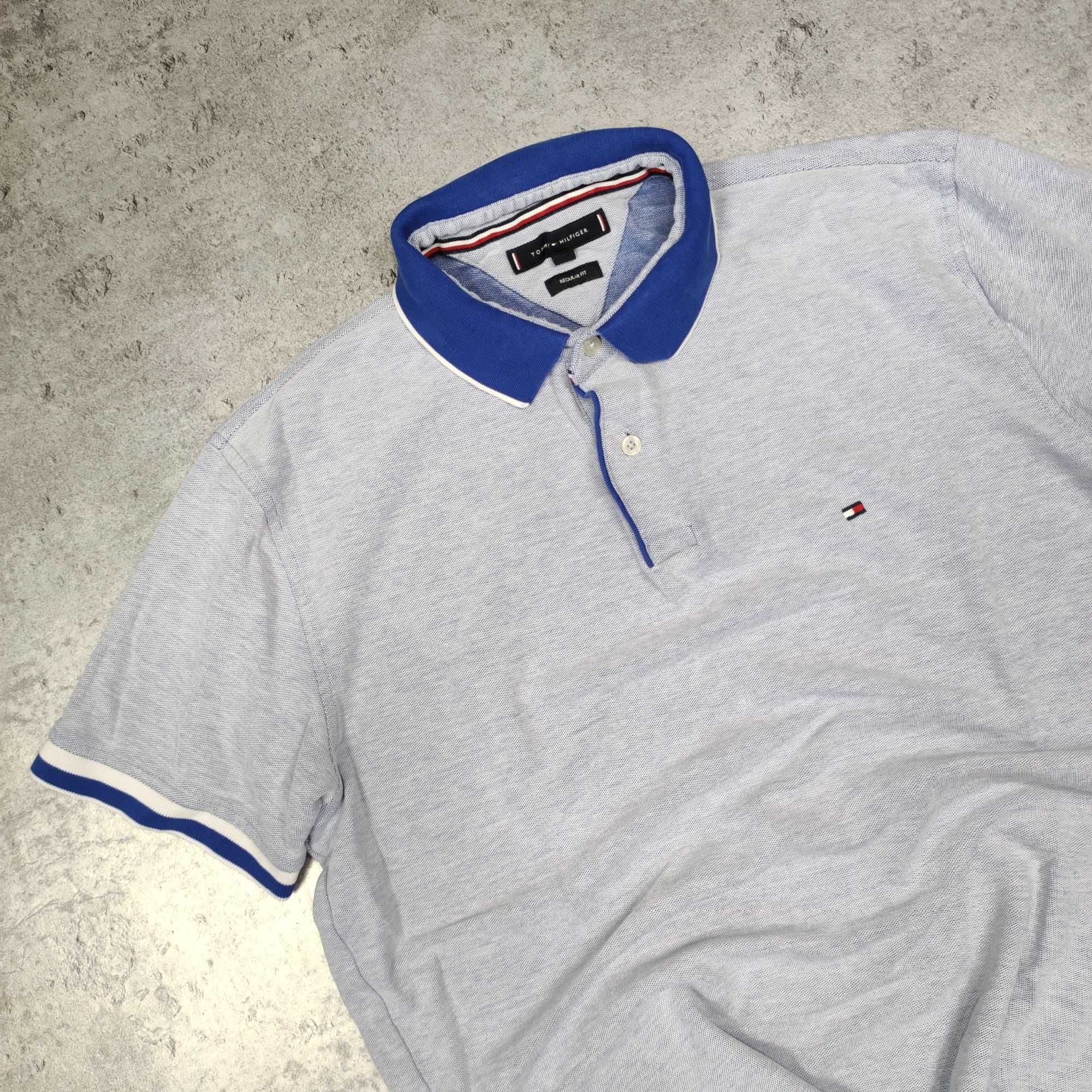 MĘSKA Koszulka Polo Elegancka Tommy Hilfiger Kołnierzyk Haft PREMIUM