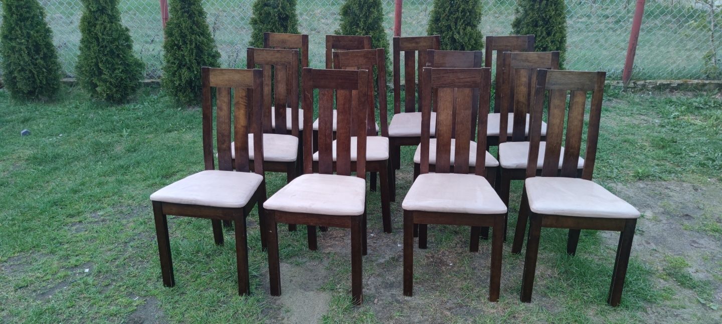 Krzesła solidne 12 sztuk zestaw