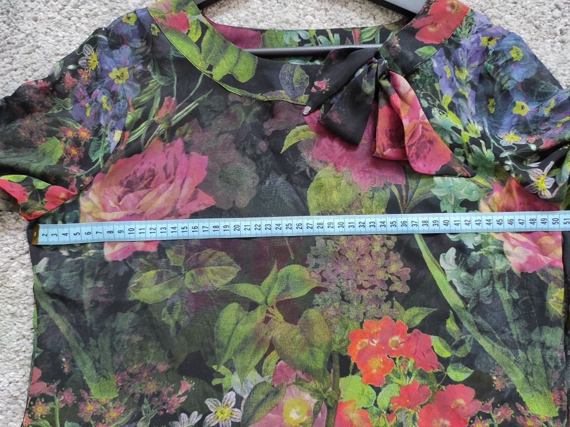 Bluzka mgiełka Top Secret kwiaty floral 40 L j. Nowa