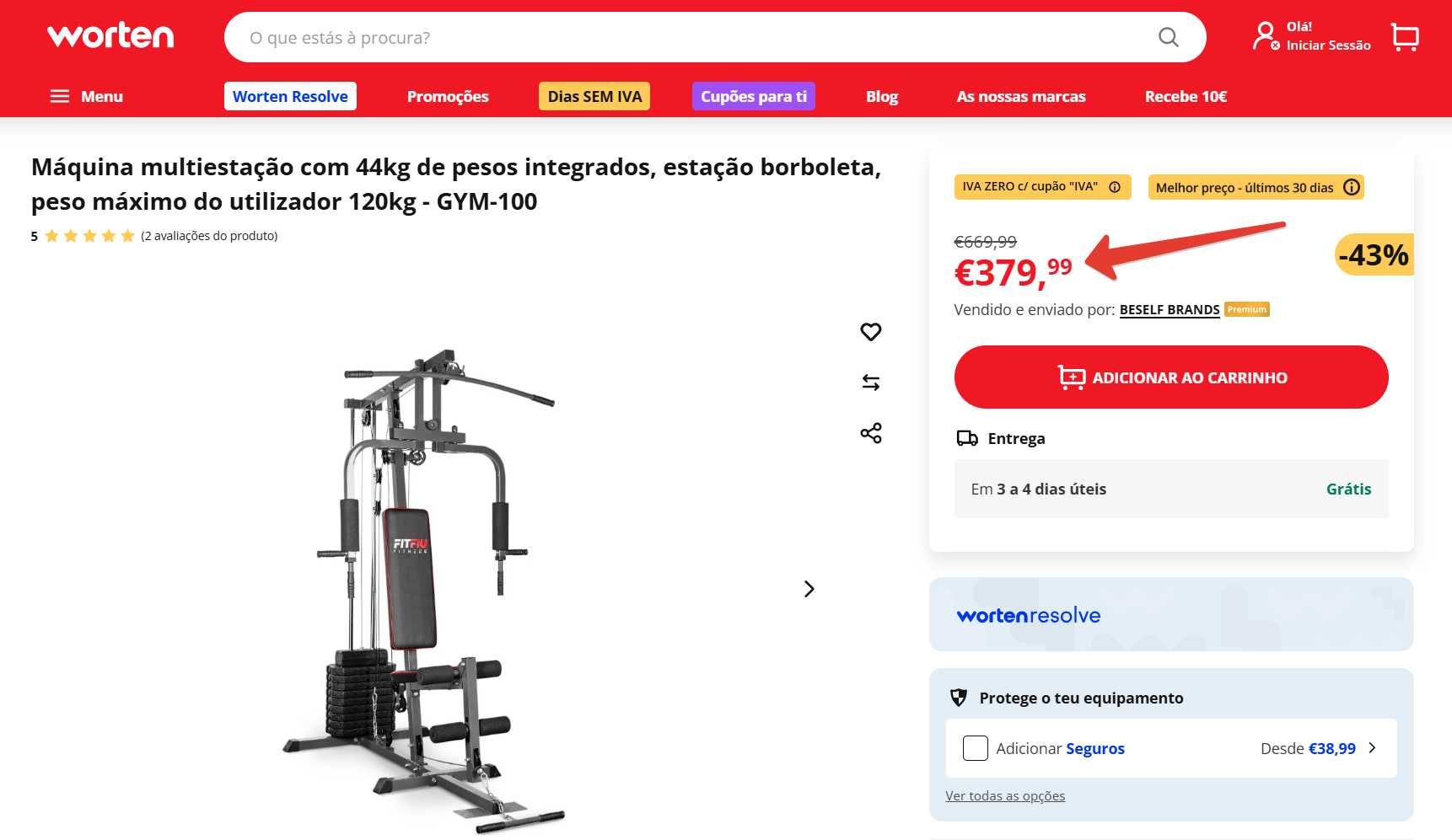 Dois equipamentos de musculação – banco e multiestação