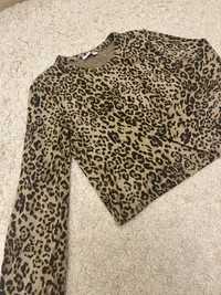 Леопардовый свитер кофта укороченный zara