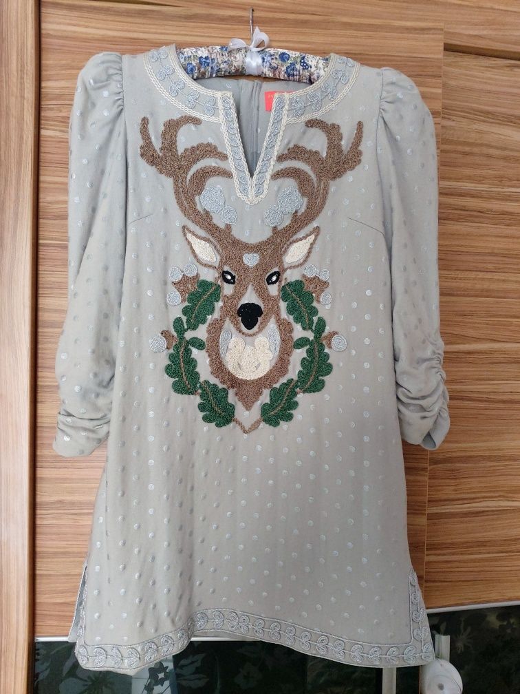 sukienka wyjściowa z reniferem jeleniem