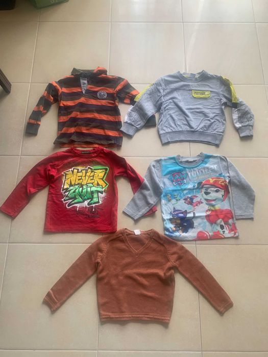 5x Hoodies | Sweatshirt | Camisolas de Rapaz - 4 anos - Lote