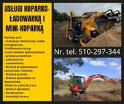 Usługi Koparko-ładowarką JCB, Mini-koparką Kubota 2,7 tony