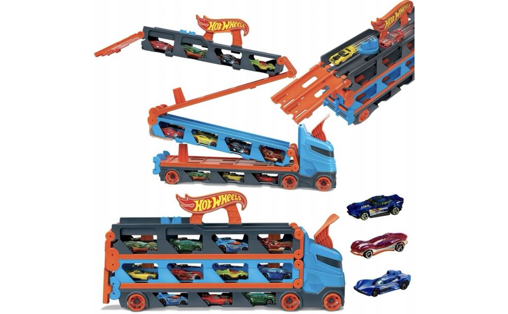 Tor wyścigowy Mattel Hot Wheels transporter 2w1